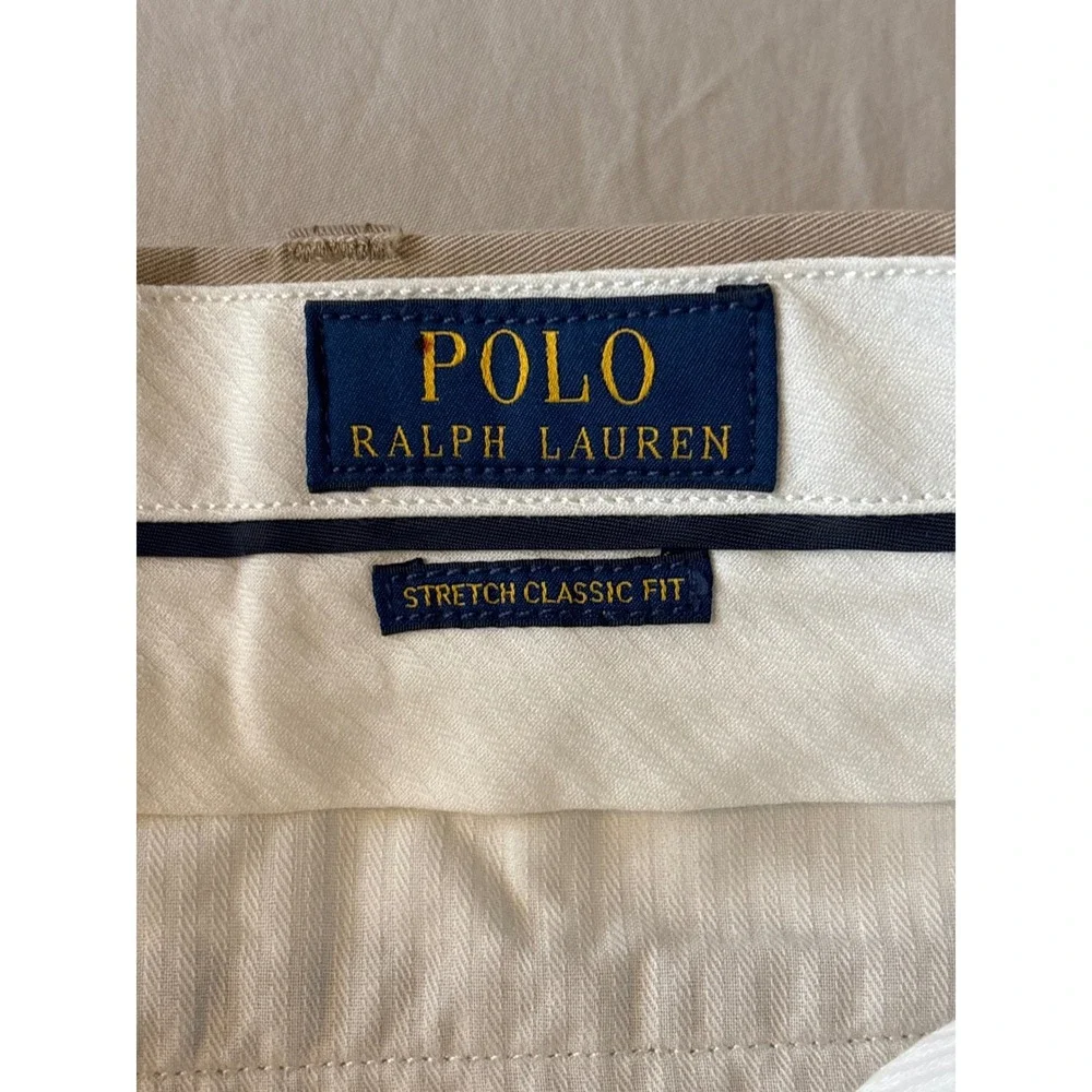 Polo Ralph Lauren Shorts Mens 40 Tan  Stretch Classic‎ Fit Chino Khaki